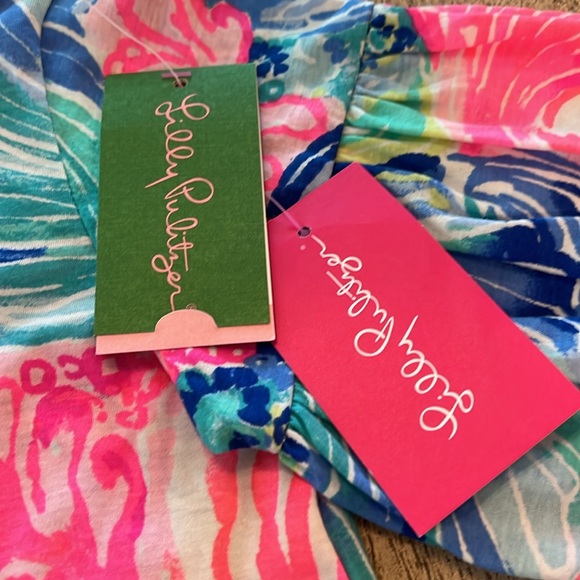 Lilly Pulitzer size large girls 8/10 Lindell Dress Beach Please NWT - Picture 2 of 5